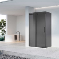 Душевой уголок Como-N VSR-4CN9016CGB, 1600*900, черный, стекло тонированное - Gidratop.ru изображение
