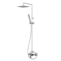 PORTA-CD-01 Душевая стойка со смесителем, ручным и верхним душем 200 мм нержавеющая сталь, исполнение хром