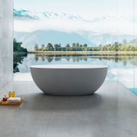 Ванна Solid Surface Vincea VBT-6S01MG, 1700*750*550, серый/белый мат., слив-перелив - Gidratop.ru изображение