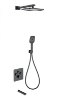 Душевая система с термостатом встраиваемая WONZON & WOGHAND, Черный матовый (WW-B4005-MB)
