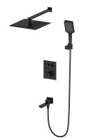 Душевая система с термостатом встраиваемая WONZON & WOGHAND, Черный матовый (WW-88929003-MB) - Gidratop.ru изображение