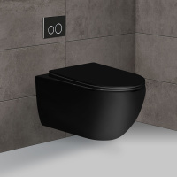 Унитаз подвесной Evo VT1-34MB безободковый, цвет матовый черный, ультратонкое soft-close сиденье - Gidratop.ru изображение