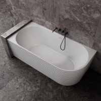 Ванна из искусственного камня ABBER Stein AS9651 L белая матовая - Gidratop.ru изображение