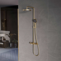 Душевая стойка Rim VSFS-2RM1BG с изливом, брашированное золото - Gidratop.ru изображение