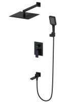 Душевая система встраиваемая WONZON & WOGHAND CUBE, Черный матовый (WW-88939016-MB) - Gidratop.ru изображение