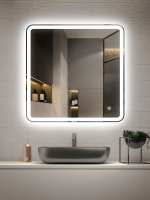 Зеркало LED VLM-3VC7007 700х700 c сенсорным выключателем и диммером - Gidratop.ru изображение