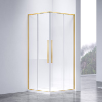 Душевой уголок Slim-N VSS-4SN9010CLG, 1000*900, брашированное золото, стекло прозрачное - Gidratop.ru изображение