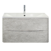 ACQUA База под раковину подвесная с двумя выкатными ящиками, Cemento Verona Grigio, 1000x450x500, ACQUA-1000-2C-SO-CVG - Gidratop.ru изображение