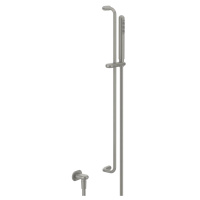 Gessi Goccia душевая штанга с ручным душем и выводом воды из стены, цвет: шлифованный хром - Gidratop.ru изображение