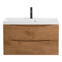 MARINO База под раковину подвесная с двумя выкатными ящиками, Rovere Nature, 900x450x500, MARINO-900-2C-SO-RN-P - Gidratop.ru изображение