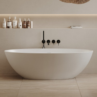 Ванна из искусственного камня ABBER Stein AS9625-1.8 белая матовая - Gidratop.ru изображение