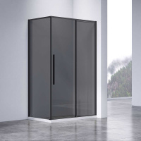 Душевой уголок Slim-N VSR-4SN9011CGB, 1100*900, черный, стекло тонированное - Gidratop.ru изображение