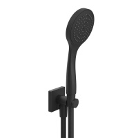 GESSI Rilievo душевой комплект, состоящий из вывода воды на1/2, держателя, шланга 1,50 м и душевой лейки, цвет: nero XL - Gidratop.ru изображение