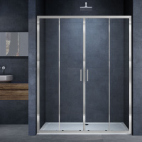 Душевая дверь Alpha VDS-3AL2180MT, 1800, хром, стекло текстурное - Gidratop.ru изображение