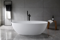 Ванна Solid Surface Vincea VBT-4S01MW, 1700*760*560, белый мат., слив-перелив в комплекте - Gidratop.ru изображение