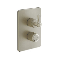 GESSI VENTI20 смеситель встраиваемый, термостатический, с запорным вентилем, внешняя часть, цвет Finox Brushed Nickel - Gidratop.ru изображение