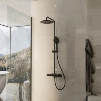 Душевая стойка Rondo VSFS-1R0MB без излива, черный матовый - Gidratop.ru изображение