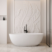 Ванна из искусственного камня ABBER Stein AS9624-1.6 белая матовая - Gidratop.ru изображение