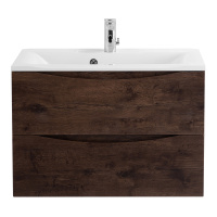 MARINO База под раковину подвесная с двумя выкатными ящиками, Rovere Moro, 650x450x500, MARINO-650-2C-SO-RW-P - Gidratop.ru изображение