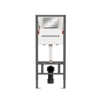 Система инсталляции для унитазов CERAMICANOVA Balance с кнопкой смыва Square, цвет  хром глянцевый, с креплениями, арт. CN121002CH - Gidratop.ru изображение