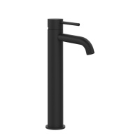 GESSI 316 смеситель для раковины на 1 отверстие, высокий h=305мм,  без донного клапана, излив 123мм, цвет: Black XL - Gidratop.ru изображение
