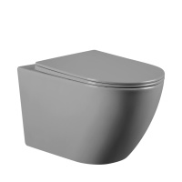 Унитаз ABBER Bequem AC1103MG подвесной серый, безободковый - Gidratop.ru изображение