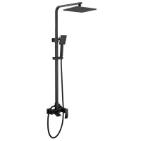 Душевая стойка ABBER Wasserfall AF8616BL с изливом, черный матовый