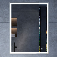 Зеркало LED VLM-3VN600 600х800 c сенсорным выключателем и диммером - Gidratop.ru изображение