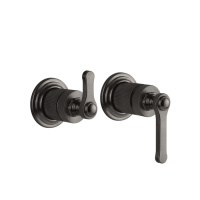 GESSI VENTI20 смеситель встраиваемый, однорычажный, с переключателем на 2 положения, внешняя часть, цвет Black Metal Brushed PVD - Gidratop.ru изображение