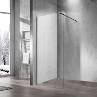 Душевая перегородка Walk-In VSW-1H700CLGM, 700*2000, вороненая сталь, стекло прозрачное - Gidratop.ru изображение