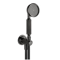 GESSI VENTI20 комплект для душа с ручным душем, шлангом 1500 мм., держателем с подводом воды, цвет Black Metal PVD