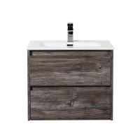 KRAFT База под раковину подвесная с фрезерованными ручками по всей длине фасада с двумя выкатными ящиками, Pino Pasadena, 700x450x500, KRAFT-700-2C-SO-PP - Gidratop.ru изображение