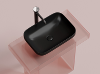 Умывальник чаша накладная прямоугольная (цвет Черный Матовый) Element 500x359x145мм - Gidratop.ru изображение