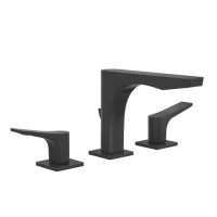 GESSI Rilievo смеситель для раковины на 3 отв. с донным клапаном h=125мм, излив 154мм, цвет: nero XL - Gidratop.ru изображение