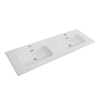 Керамическая раковина с двумя чашами CZR-8095-140-2, 1410x460x170 - Gidratop.ru изображение