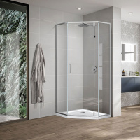 Душевой уголок Slim-U VSP-2SU900CL, 900*900, хром, стекло прозрачное - Gidratop.ru изображение