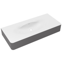 Раковина Caprise VCB-4CA120MWG, Corian, цвет белый матовый + серый матовый - Gidratop.ru изображение