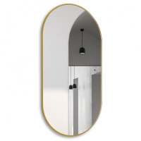 Зеркало ABBER Kontur AG6304SCG с подсветкой, бесконтактный выключатель, диммер, золото - Gidratop.ru изображение