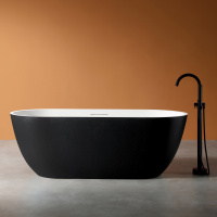 Ванна из искусственного камня ABBER Frankfurt AM9941BW черно-белая матовая - Gidratop.ru изображение