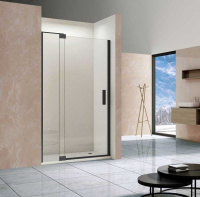 Душевая дверь Extra VDP-1E1112CLB, 1100/1200, черный, стекло прозрачное - Gidratop.ru изображение