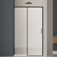 Душевая дверь Soft 2 VDS-3SO2130CLB, 1300, черный, стекло прозрачное - Gidratop.ru изображение