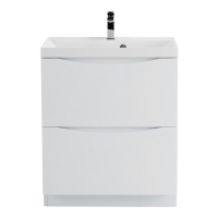 MARINO База под раковину напольная с двумя выкатными ящиками, Bianco Lucido, 700x450x805, MARINO-700-2C-SO-PIA-P - Gidratop.ru изображение