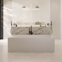 Ванна из искусственного камня ABBER Stein AS9642-1.8 белая матовая - Gidratop.ru изображение