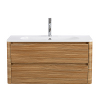 RELAX База под раковину подвесная с двумя выкатными ящиками, дуб карамельный, 996x478x500, RELAX-1000-2C-SO-RC-P - Gidratop.ru изображение