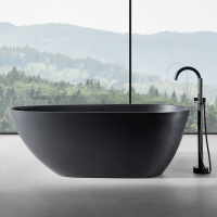 Ванна из искусственного камня ABBER Dortmund AM9911B черная матовая - Gidratop.ru изображение