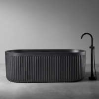 Ванна из искусственного камня ABBER Stuttgart AM9925B черная матовая - Gidratop.ru изображение