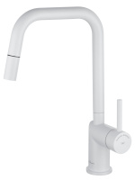 Смеситель для кухни с выдвижным изливом WONZON & WOGHAND, Белый матовый (WW-6018-MW)