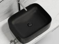 Умывальник чаша накладная прямоугольная (цвет Черный Матовый) Element 505x380x150мм
