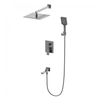 Душевая система встраиваемая WONZON & WOGHAND CUBE 2.0, Темный графит (WW-88939068-BGM) - Gidratop.ru изображение