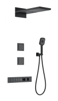Душевая система с термостатом встраиваемая WONZON & WOGHAND, Черный матовый (WW-D4538-A-MB) - Gidratop.ru изображение